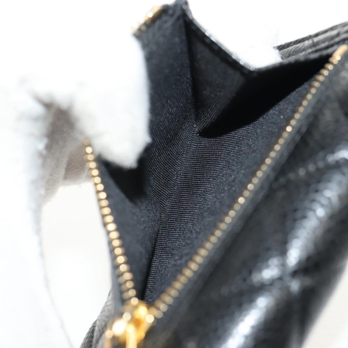 CHANEL Matelasse Compact Wallet Caviar Skin Black CC Auth am9849V