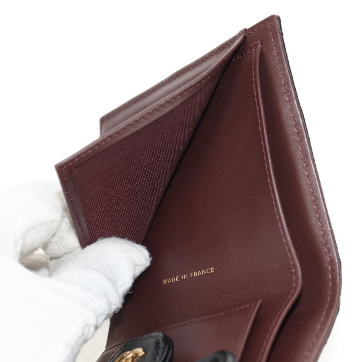 CHANEL Matelasse Compact Wallet Caviar Skin Black CC Auth am9849V