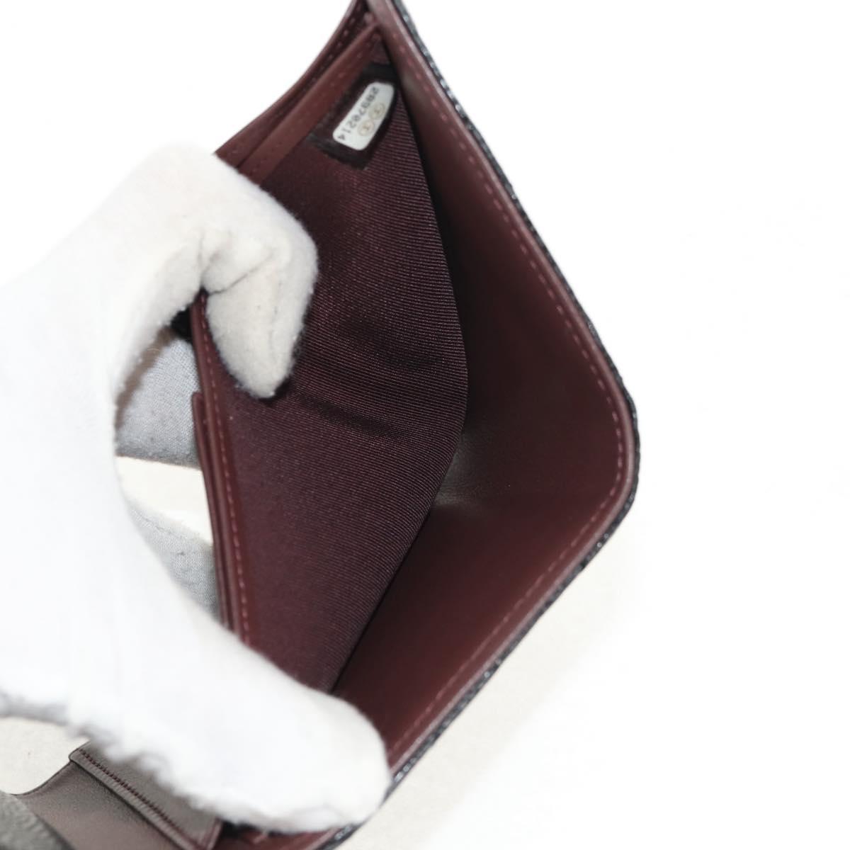 CHANEL Matelasse Compact Wallet Caviar Skin Black CC Auth am9849V