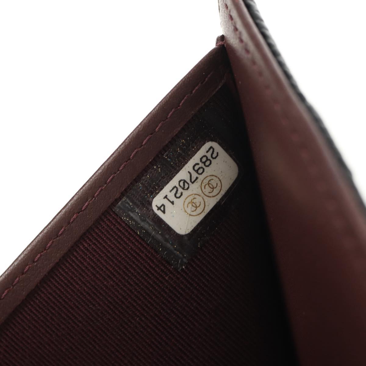 CHANEL Matelasse Compact Wallet Caviar Skin Black CC Auth am9849V