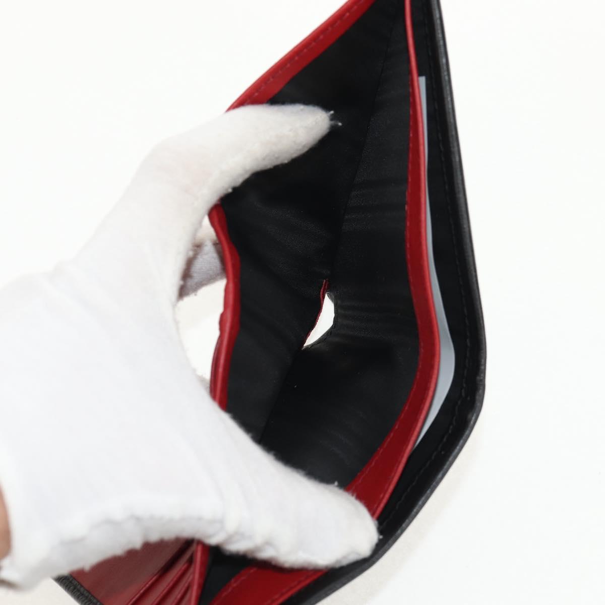 Salvatore Ferragamo Gancini Compact Wallet Leather Black Silver Auth am9850V