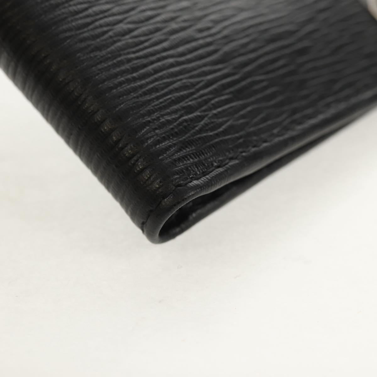 Salvatore Ferragamo Gancini Compact Wallet Leather Black Silver Auth am9850V