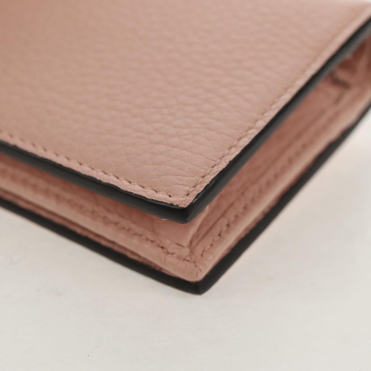 GUCCI Animalie Compact Wallet Leather Pink Gold 498096 Auth am9852V