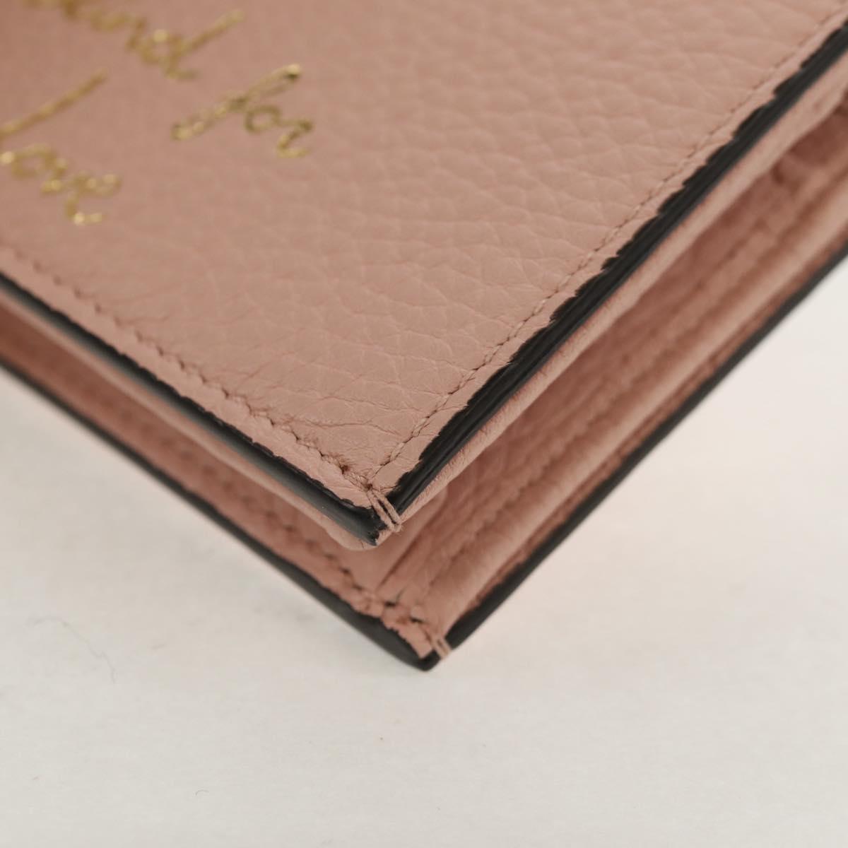 GUCCI Animalie Compact Wallet Leather Pink Gold 498096 Auth am9852V