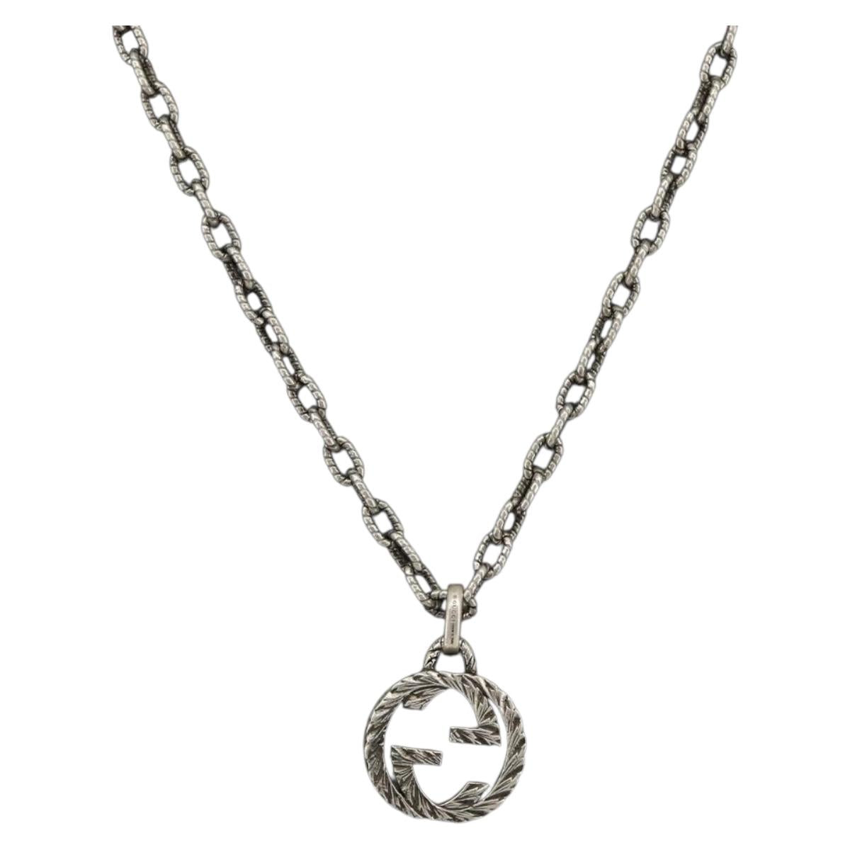 GUCCI Arabesque Necklace Ag925 Silver Auth am9853