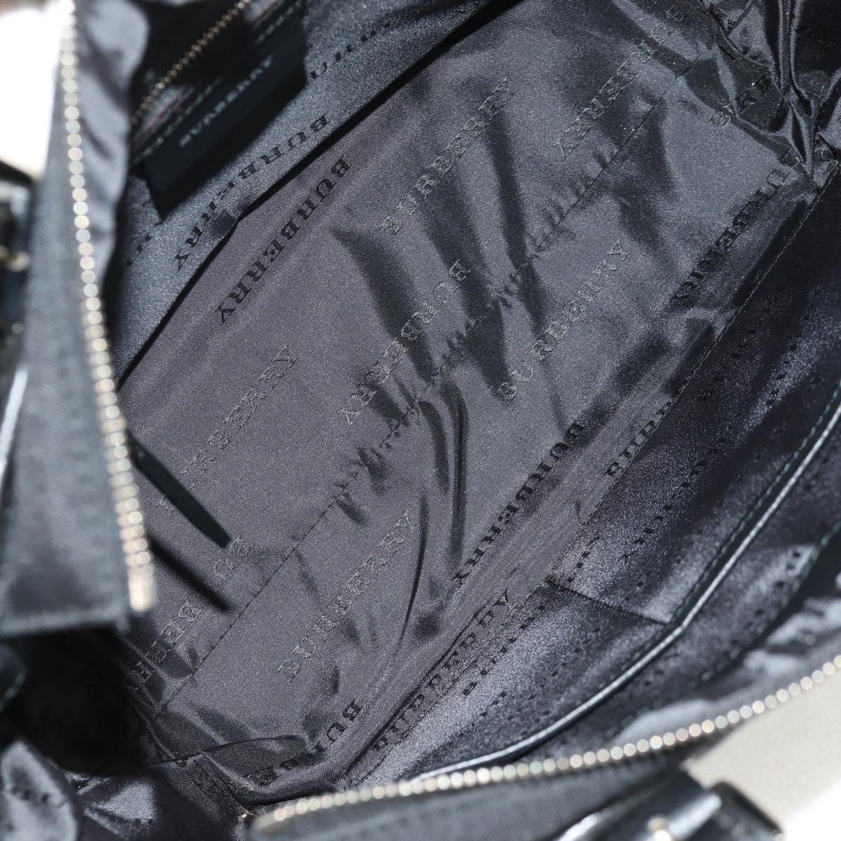 BURBERRY Nova Check Hand Bag Nylon Beige Silver Auth am9859V