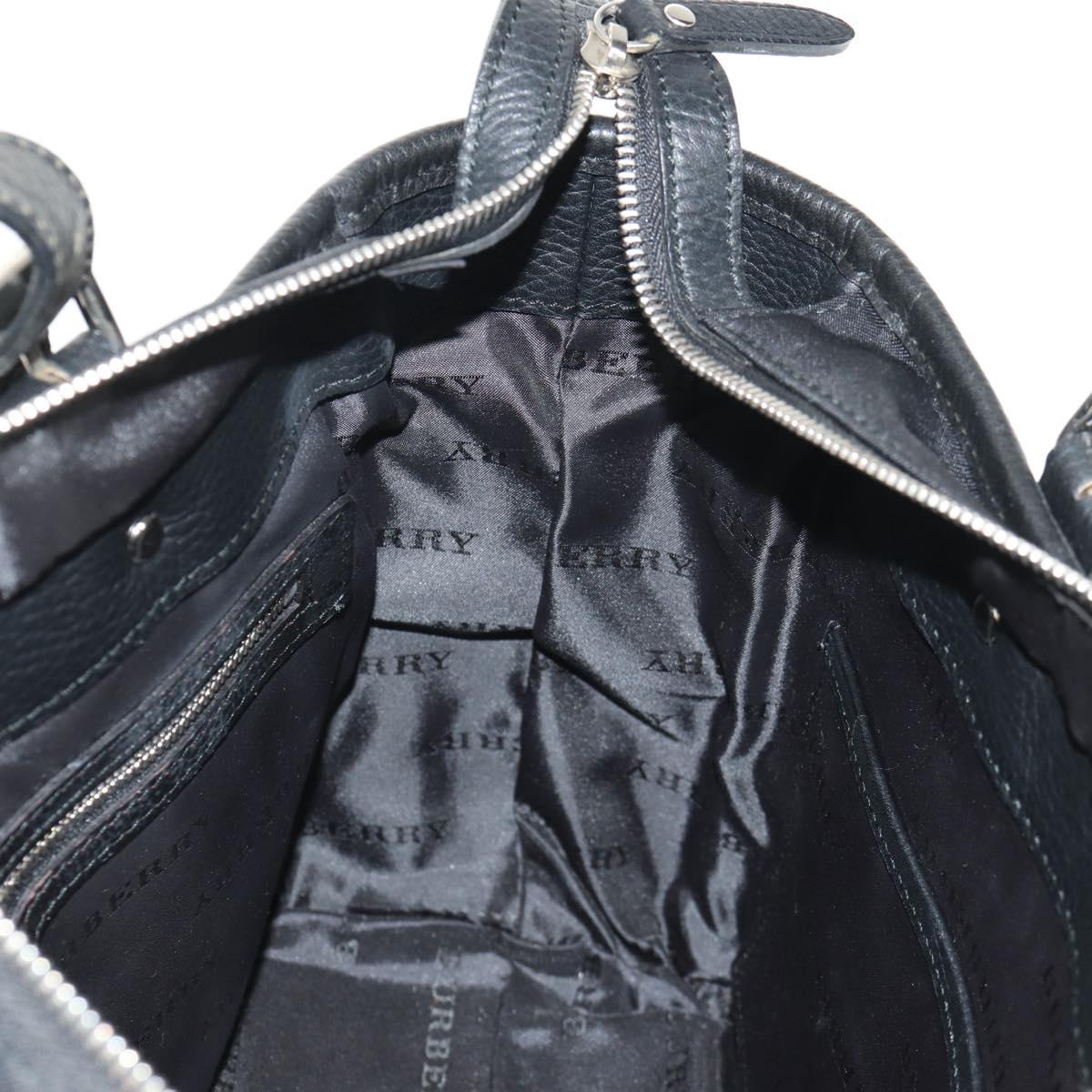 BURBERRY Nova Check Hand Bag Nylon Beige Silver Auth am9859V