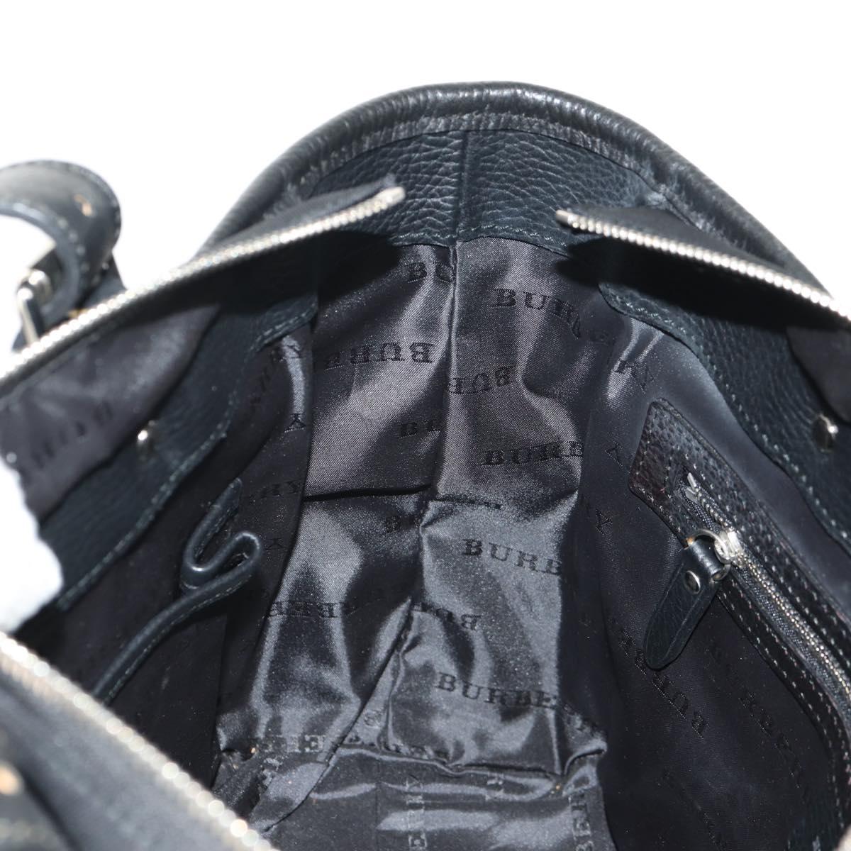 BURBERRY Nova Check Hand Bag Nylon Beige Silver Auth am9859V