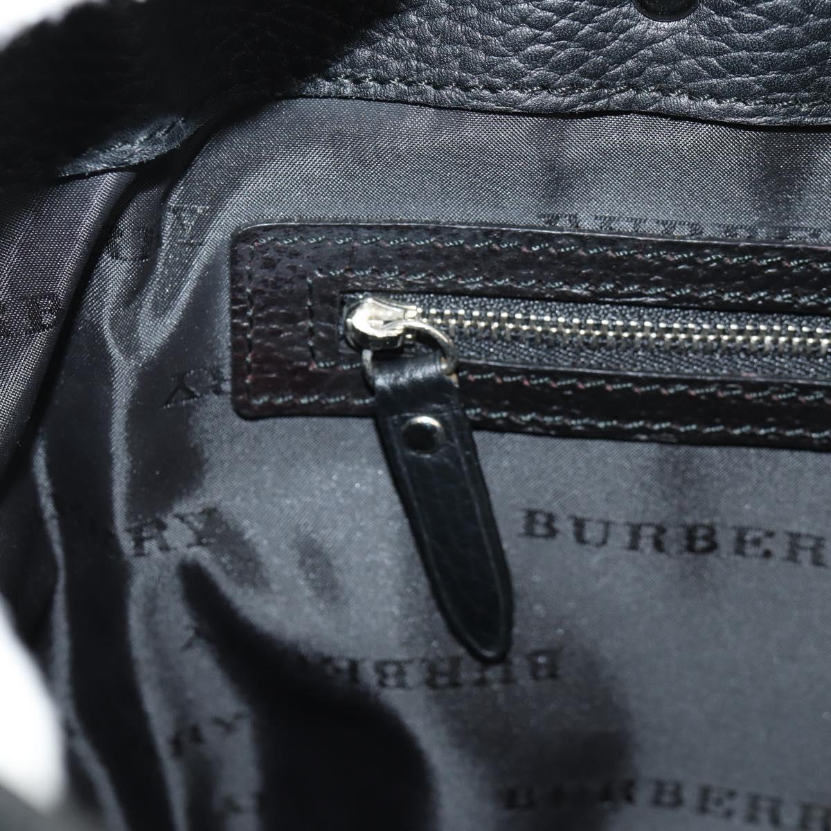 BURBERRY Nova Check Hand Bag Nylon Beige Silver Auth am9859V