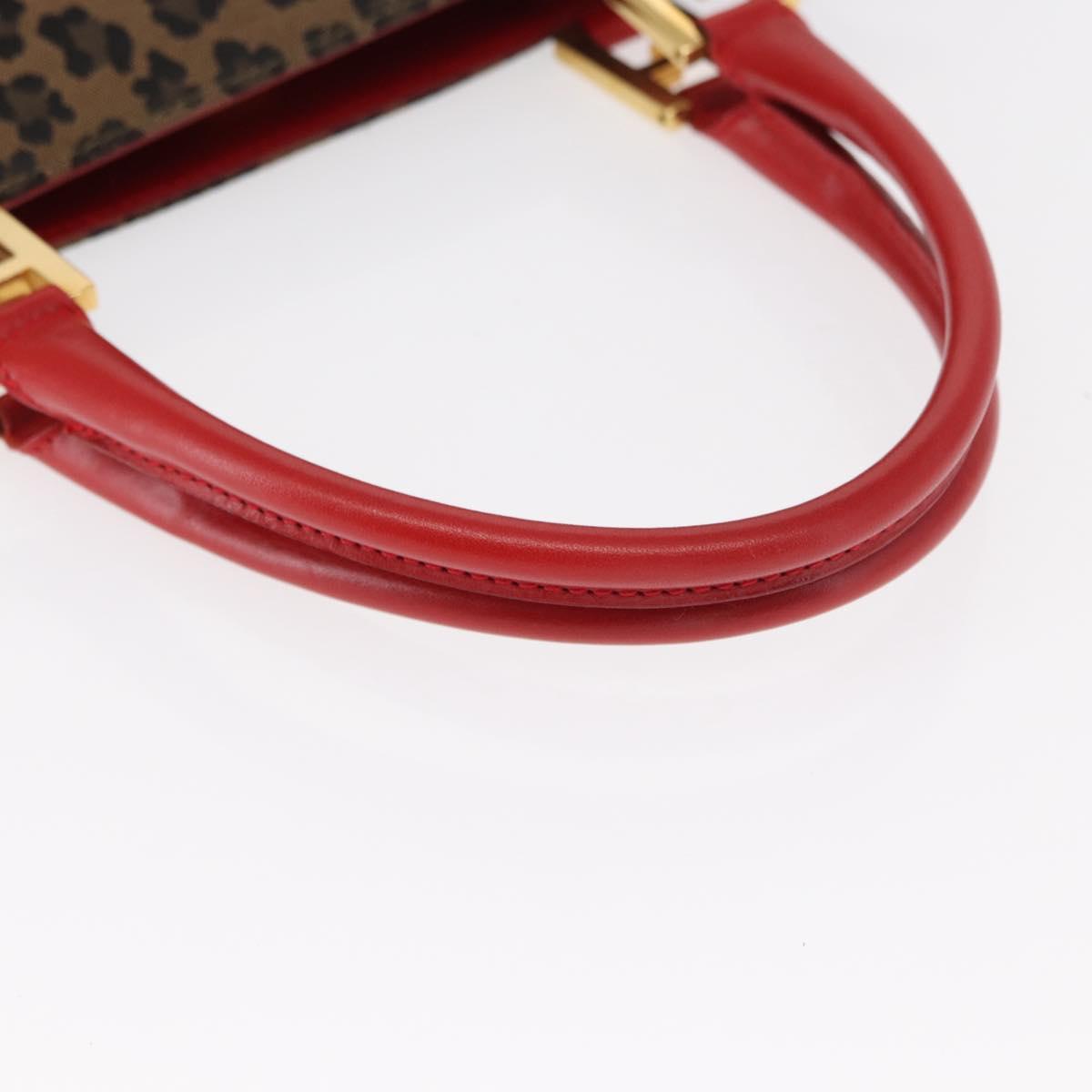 FENDI Tote Bag Canvas Brown Gold Auth am9867