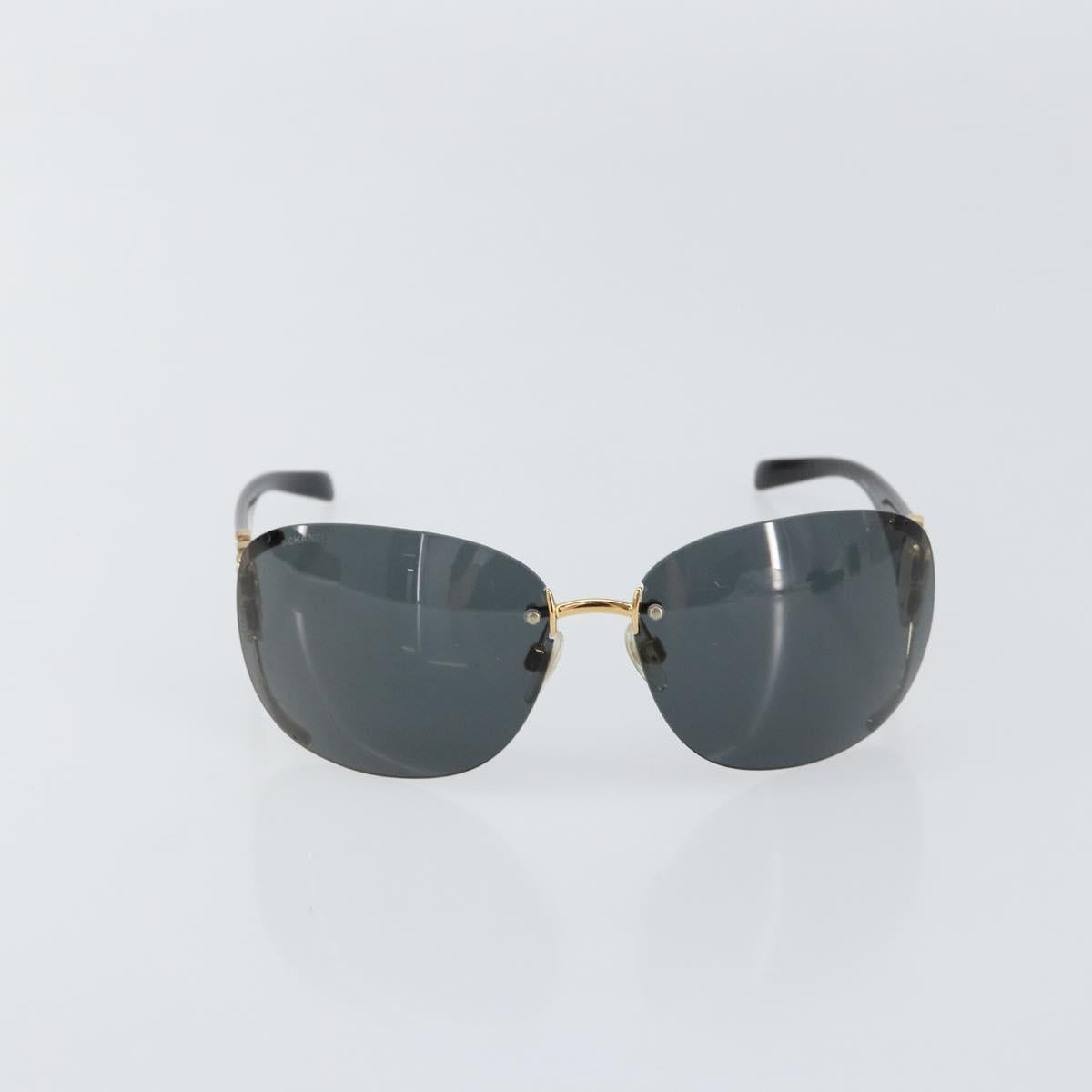 CHANEL Sunglasses plastic Black CC Auth am9868