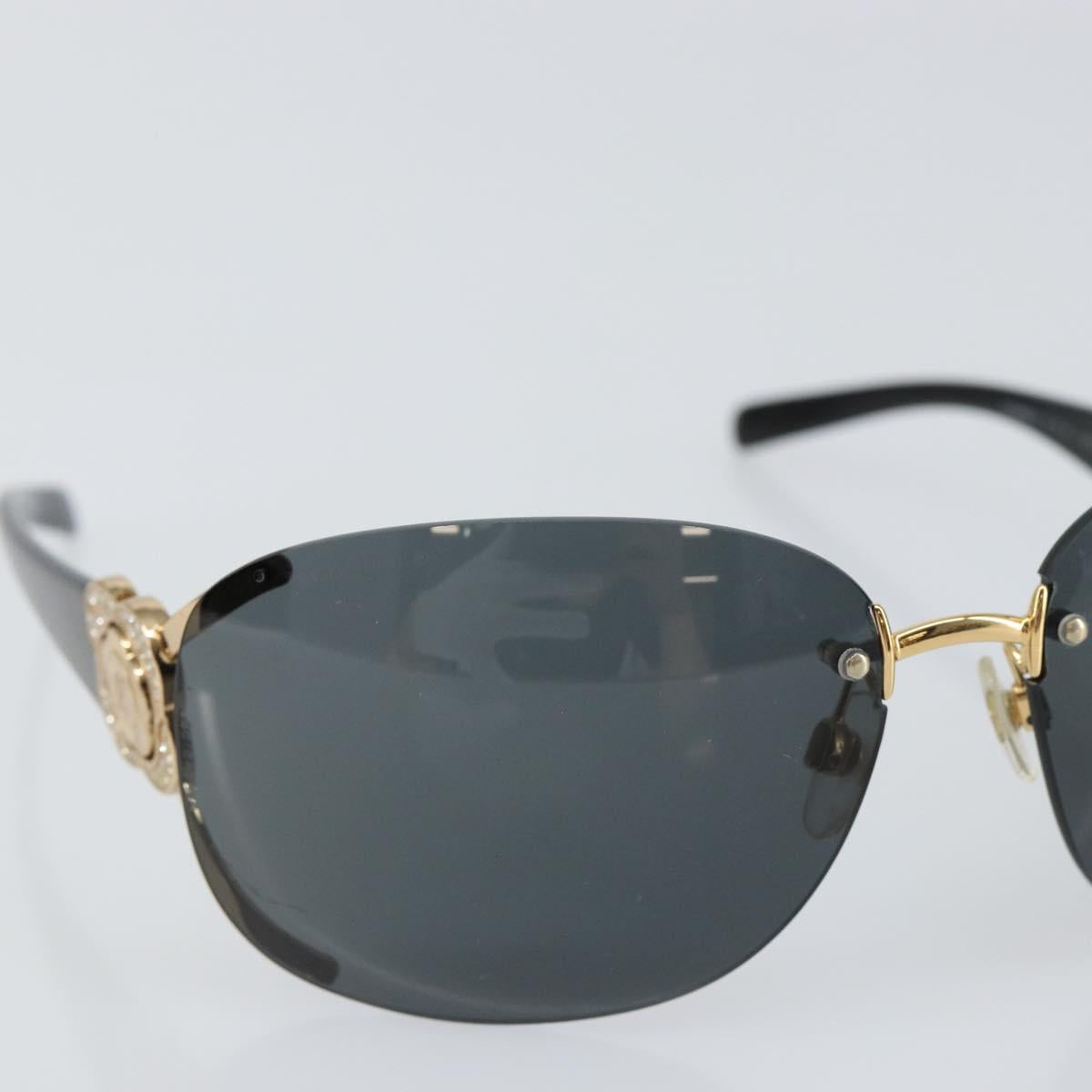 CHANEL Sunglasses plastic Black CC Auth am9868