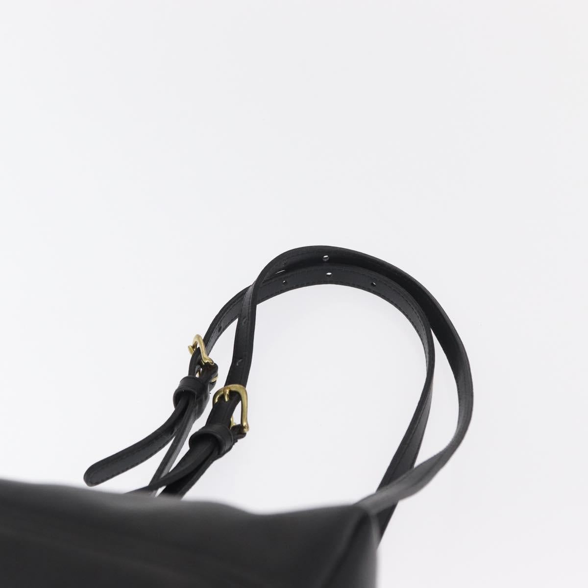 Coach Backpack Leather Black Gold Auth am9869