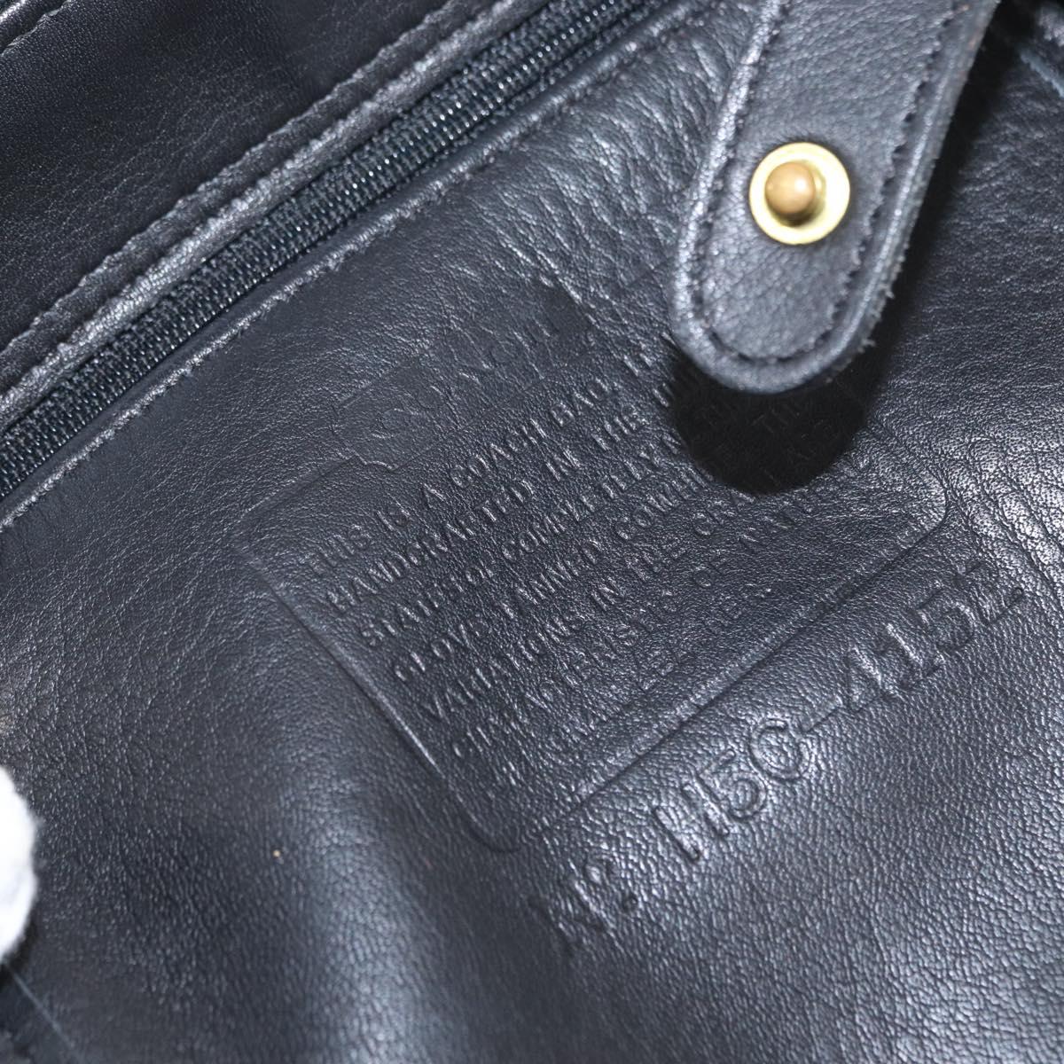 Coach Backpack Leather Black Gold Auth am9869