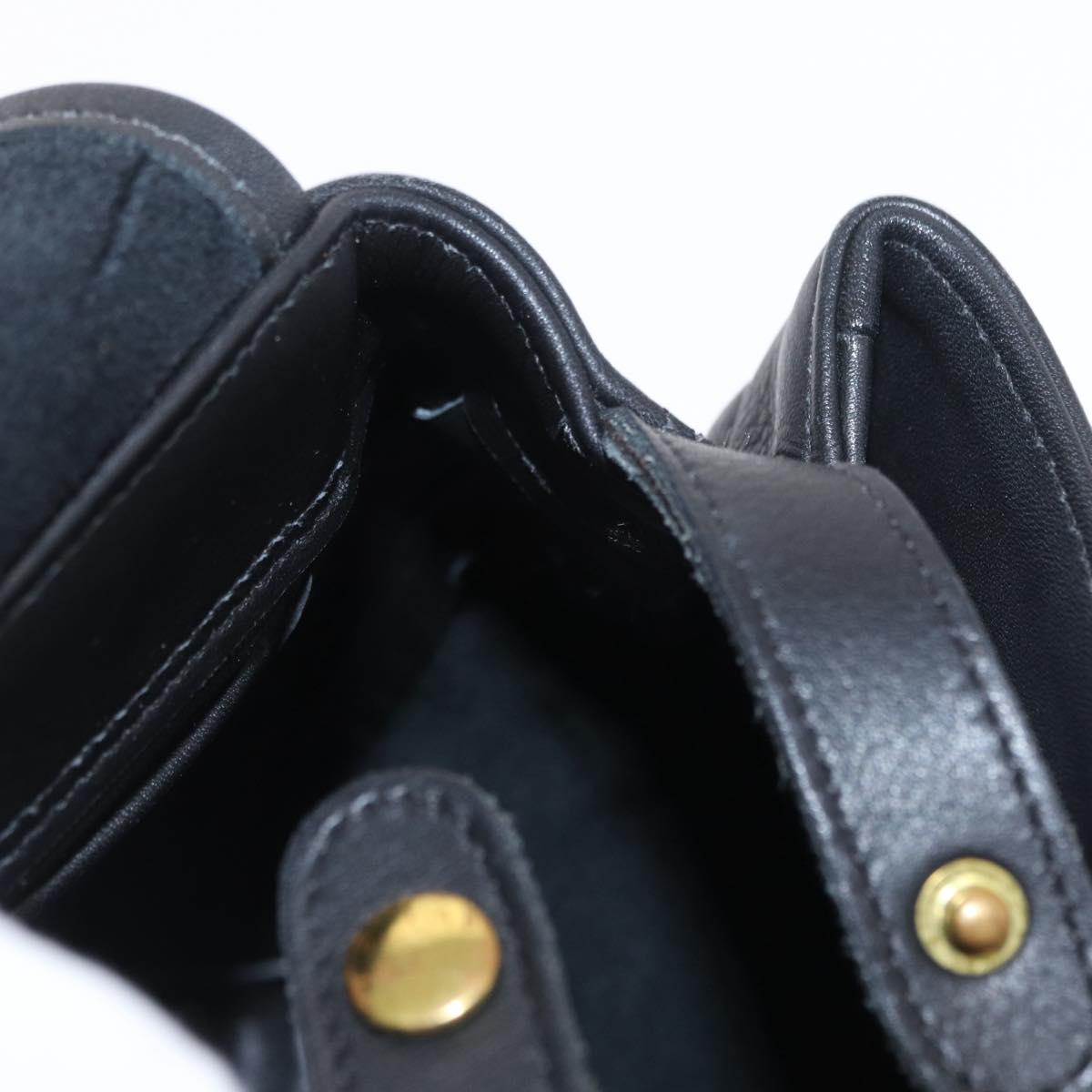 Coach Backpack Leather Black Gold Auth am9869