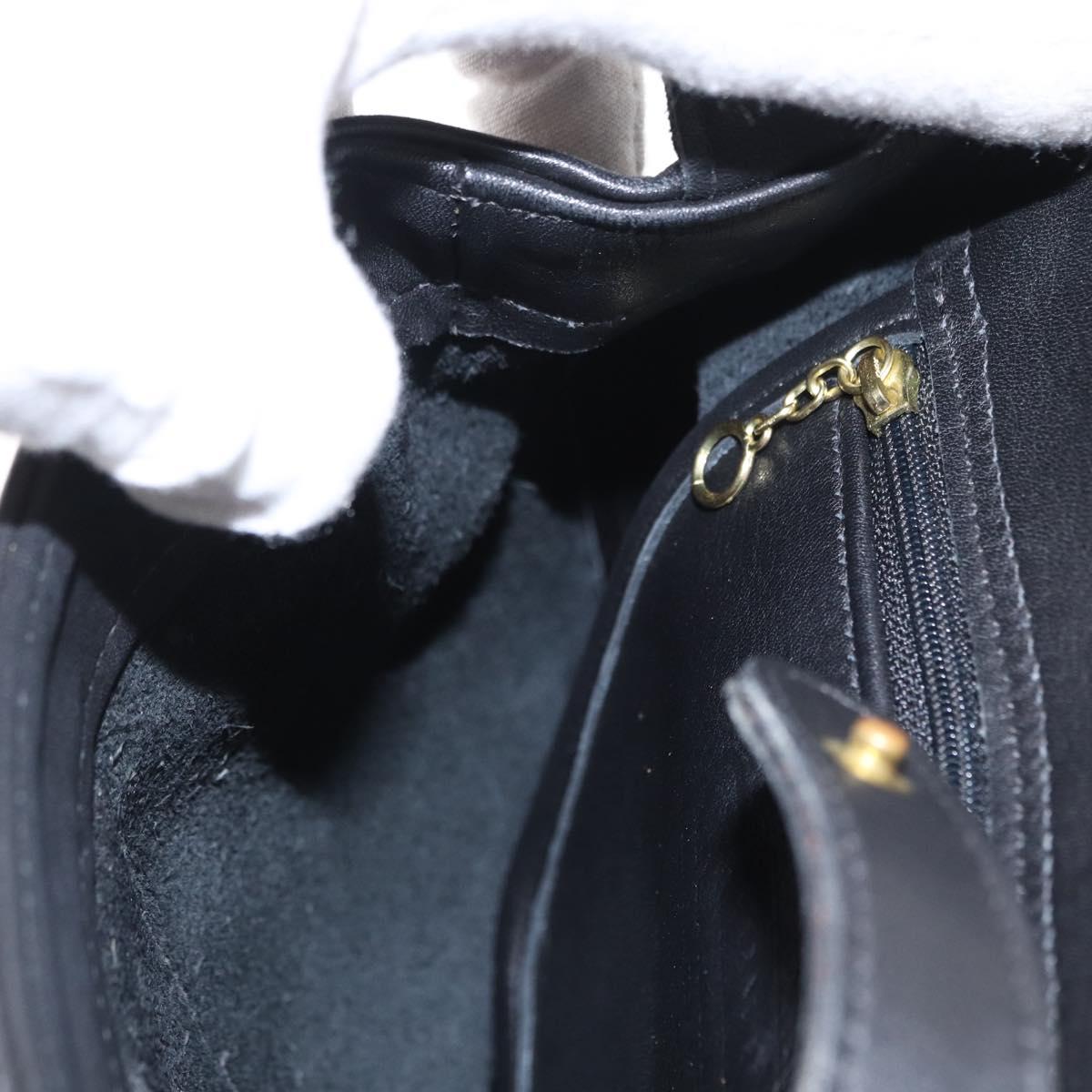 Coach Backpack Leather Black Gold Auth am9869