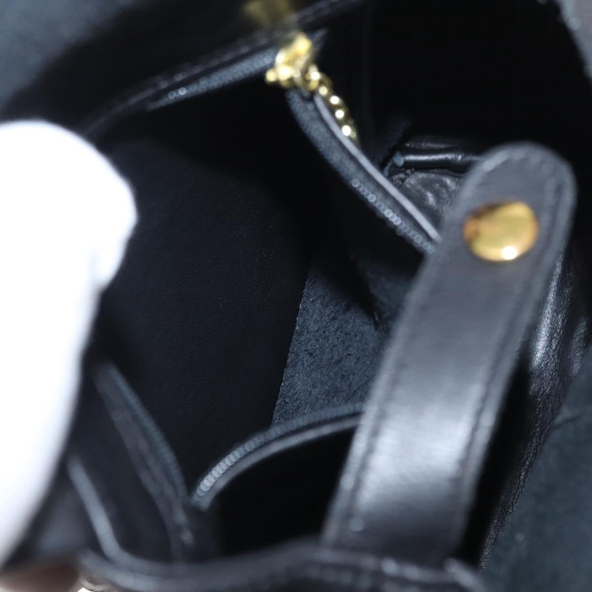 Coach Backpack Leather Black Gold Auth am9869