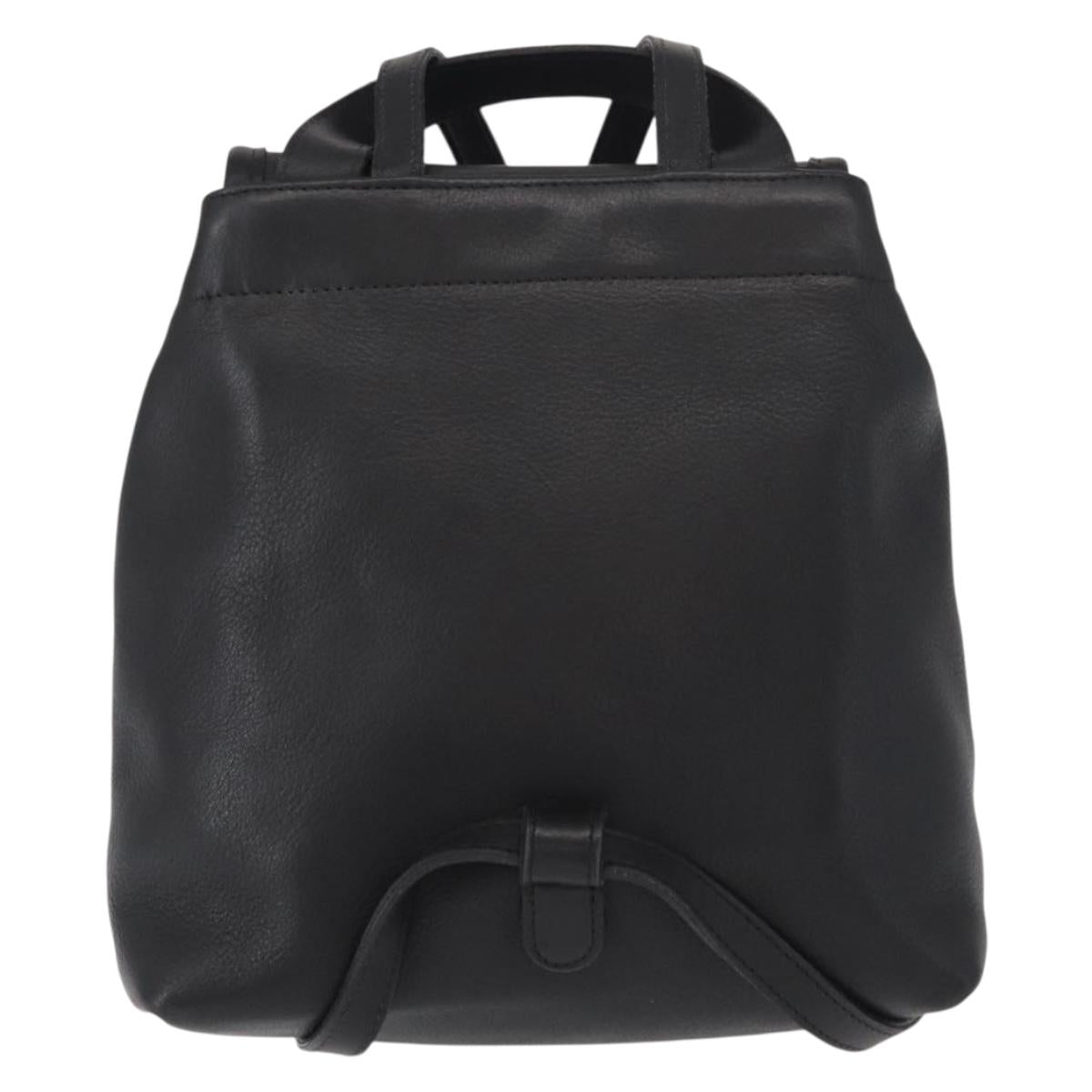 Coach Backpack Leather Black Gold Auth am9869