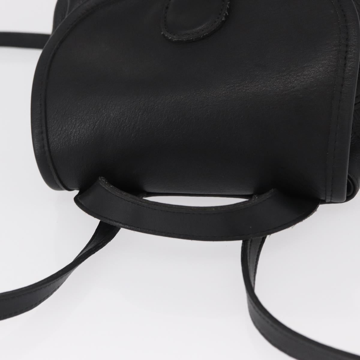 Coach Backpack Leather Black Gold Auth am9869