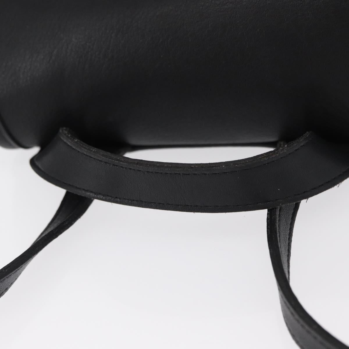 Coach Backpack Leather Black Gold Auth am9869