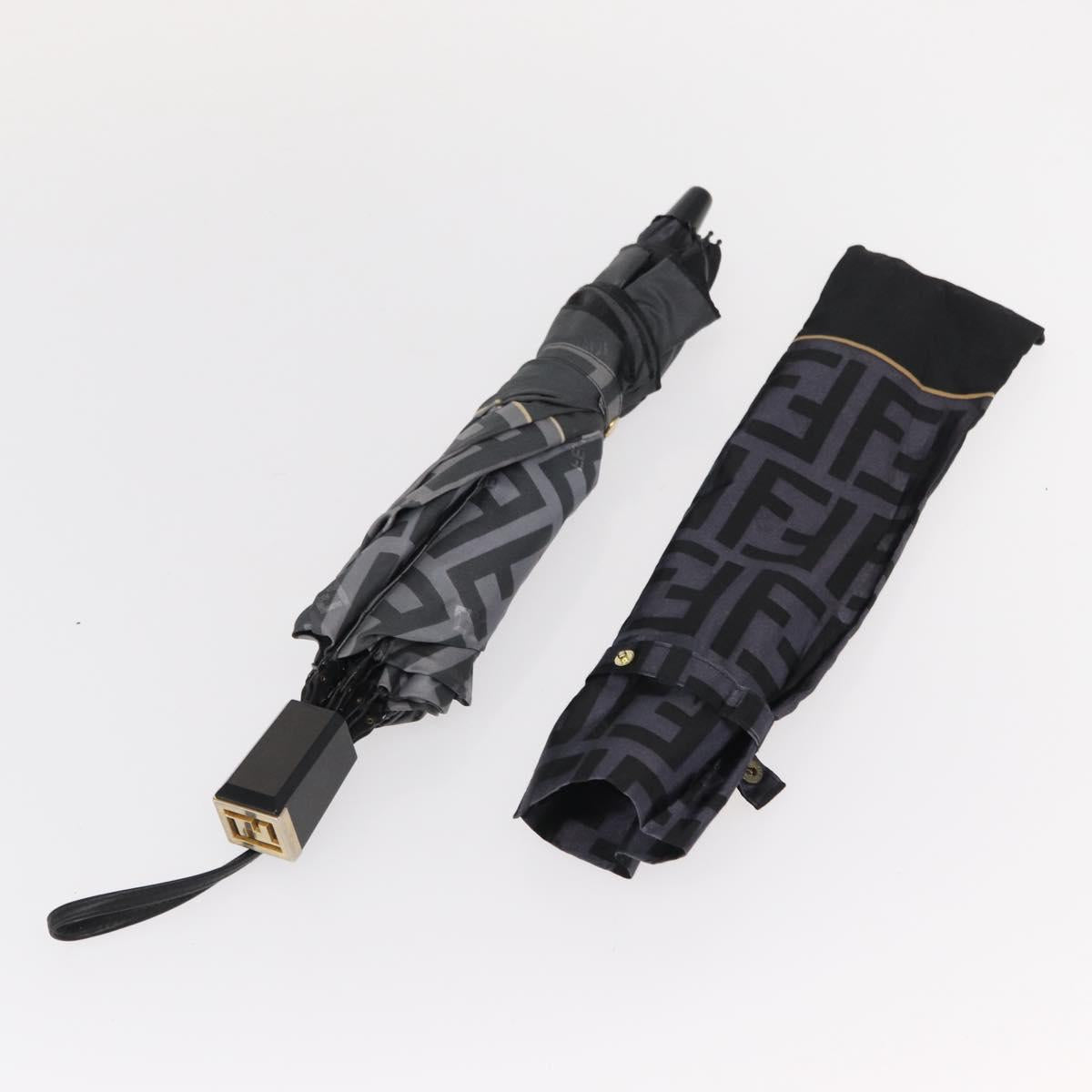 FENDI Zucca Canvas Folding Umbrella Navy Auth am9873