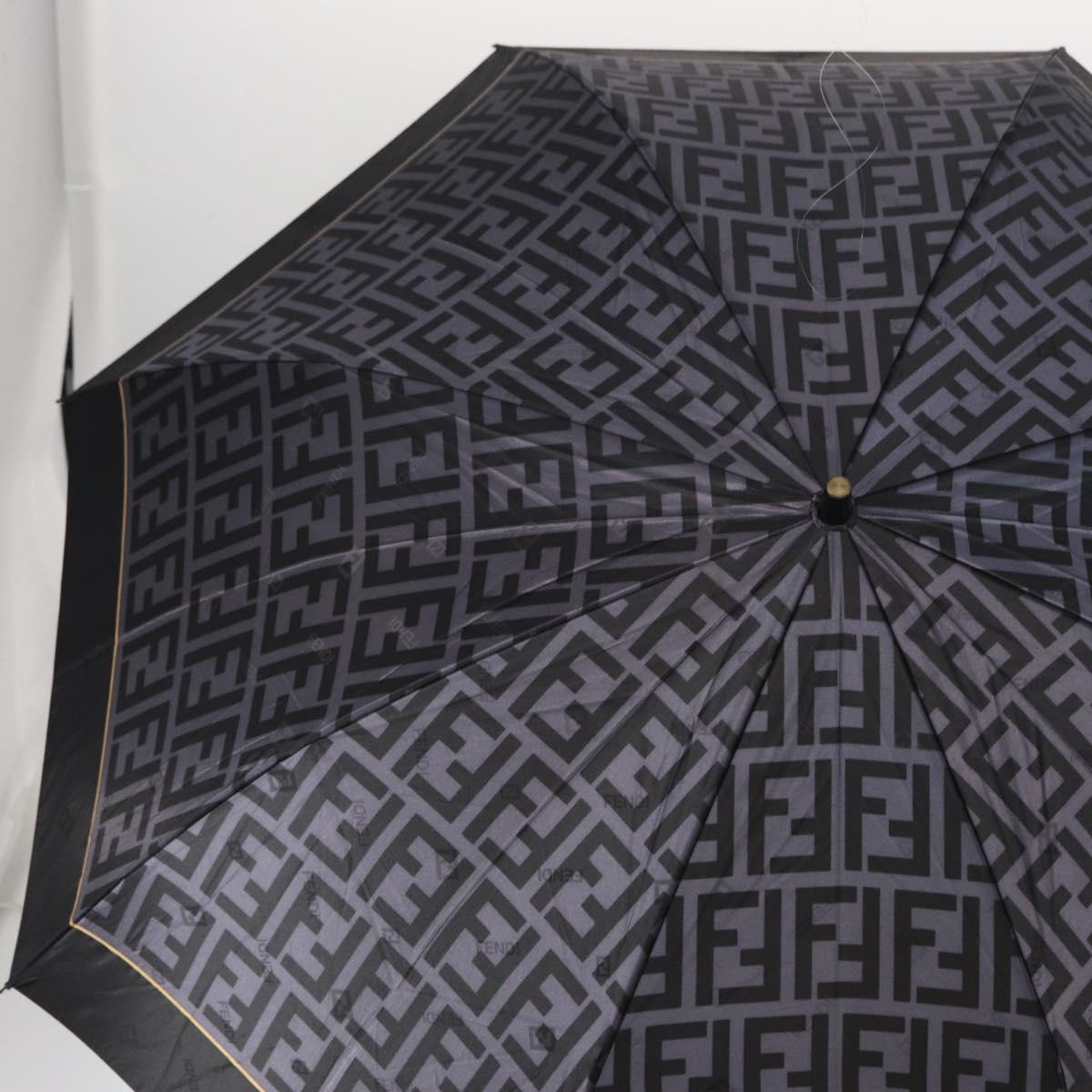FENDI Zucca Canvas Folding Umbrella Navy Auth am9873