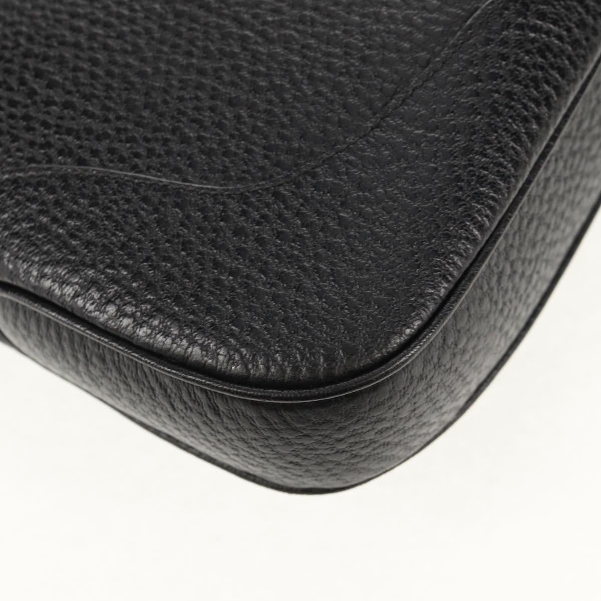 GUCCI Shoulder Bag Leather Black Silver 130779 Auth am9875V