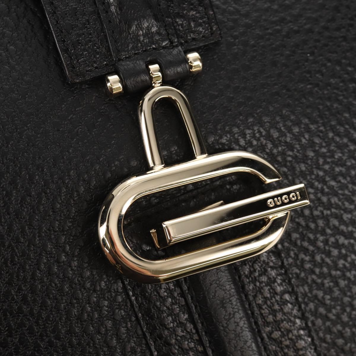 GUCCI Shoulder Bag Leather Black Silver 130779 Auth am9875V