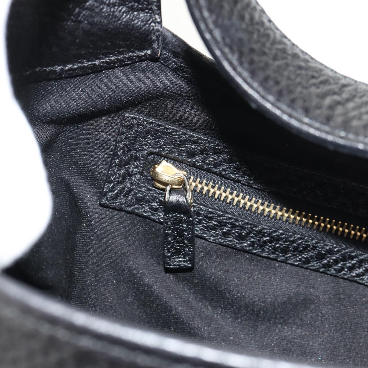 GUCCI Shoulder Bag Leather Black Silver 130779 Auth am9875V