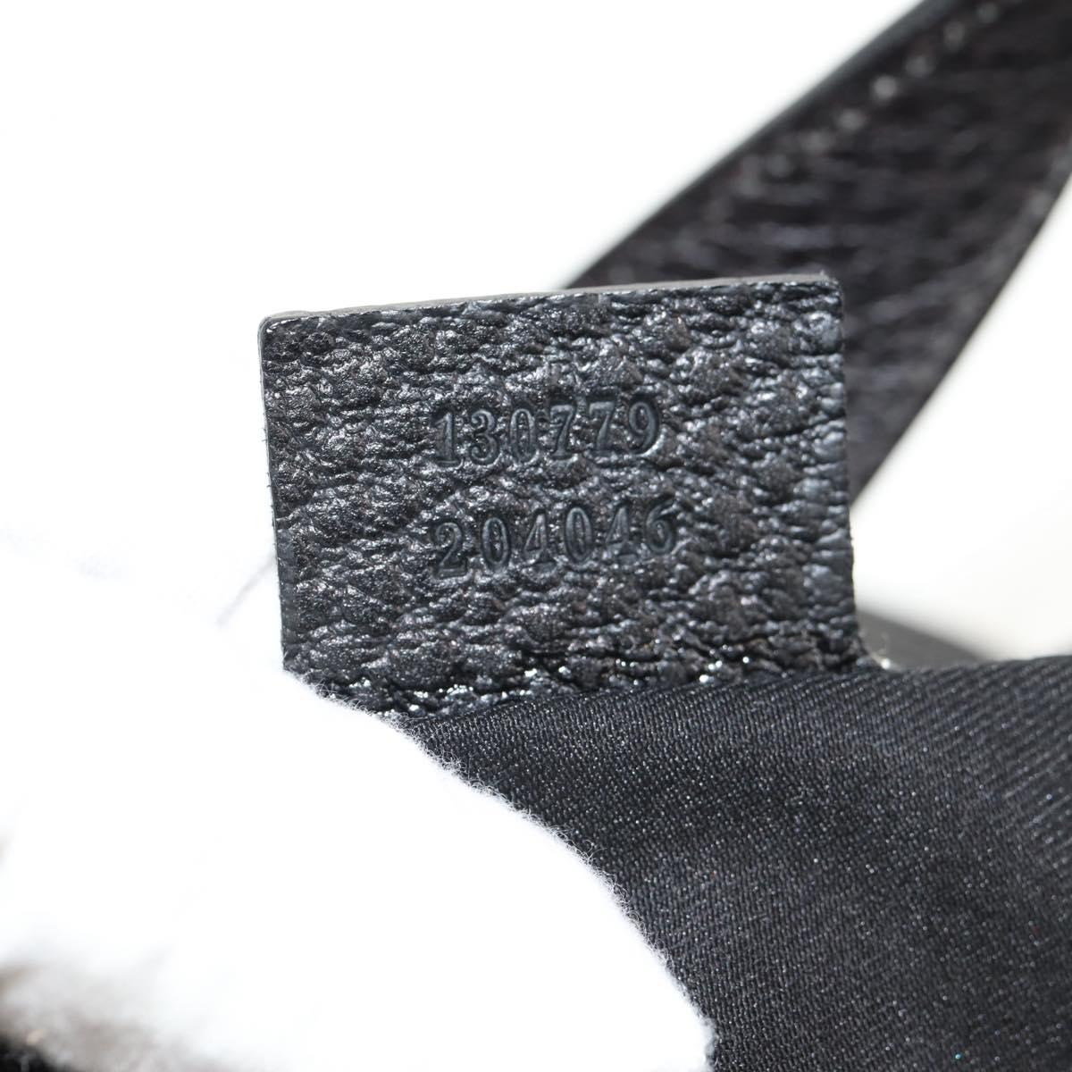 GUCCI Shoulder Bag Leather Black Silver 130779 Auth am9875V