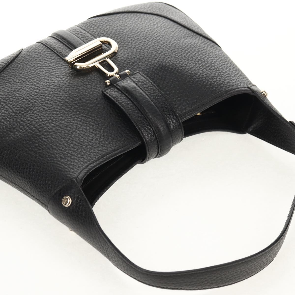 GUCCI Shoulder Bag Leather Black Silver 130779 Auth am9875V