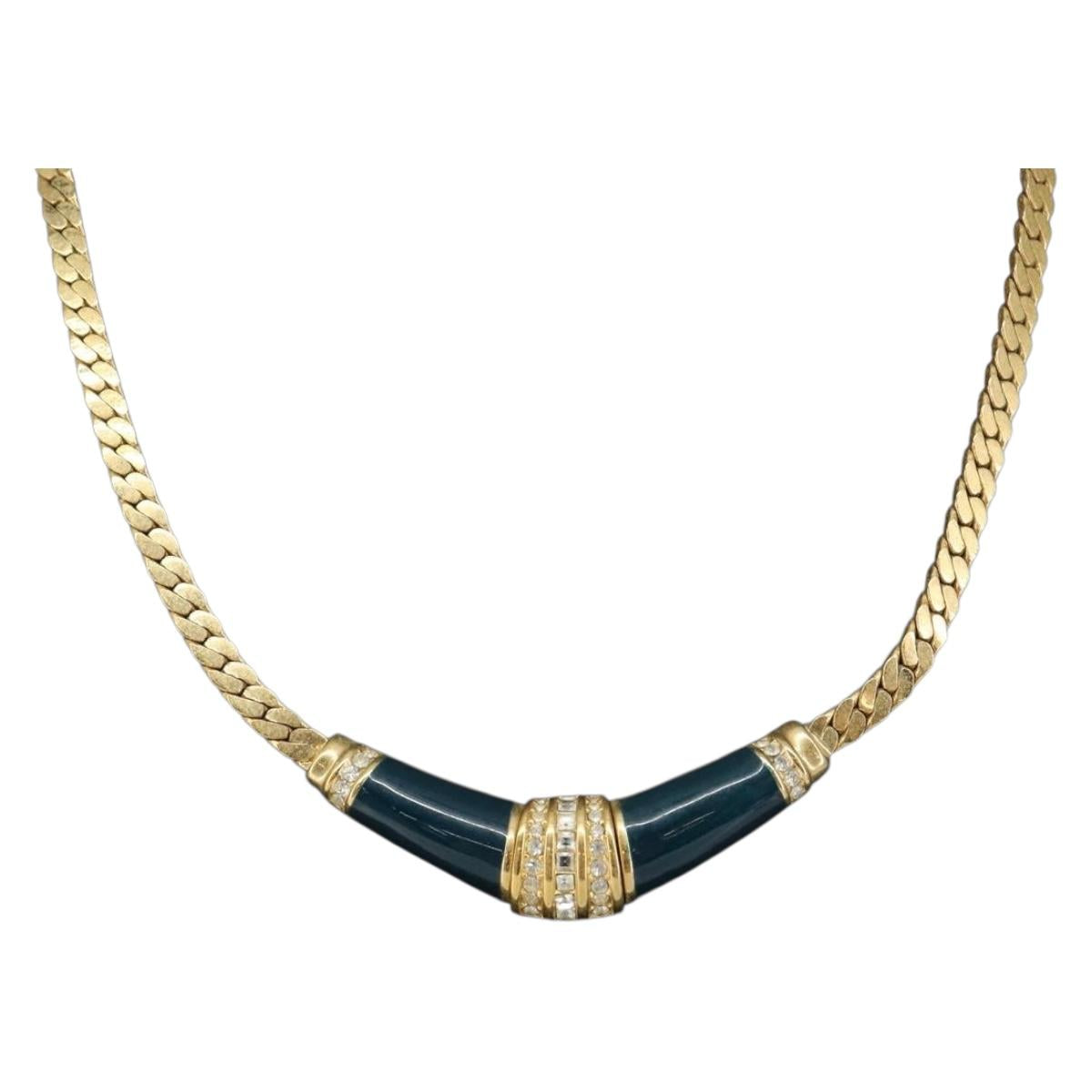 Christian Dior Necklace metal Gold Auth am9877