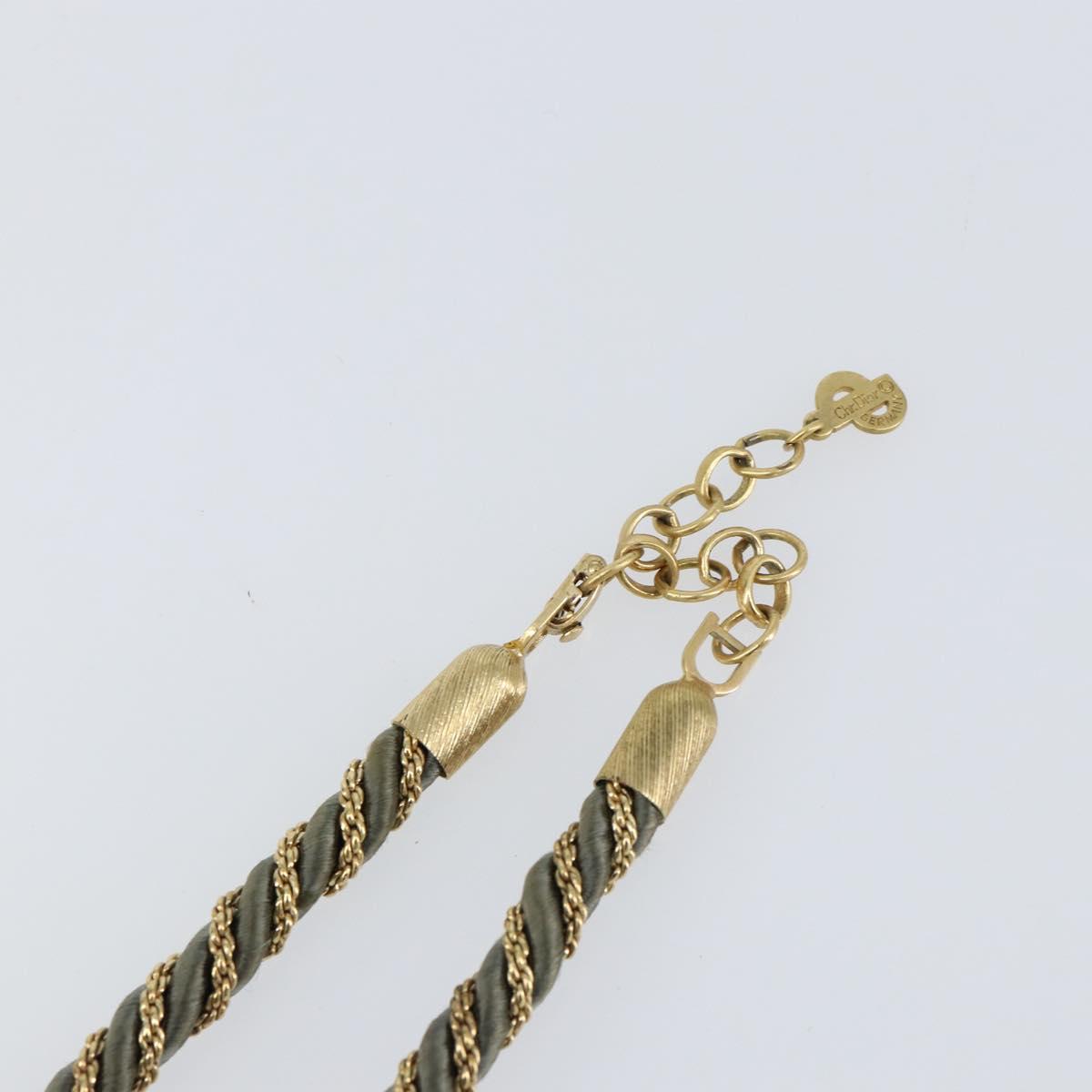 Christian Dior Necklace metal Gray Gold Auth am9878