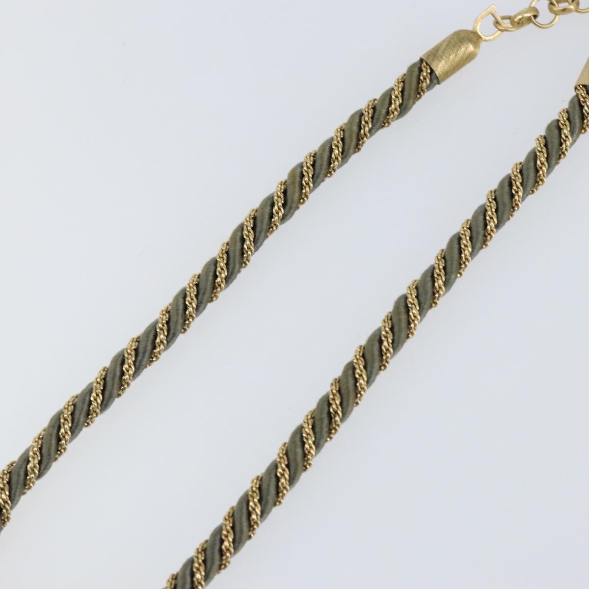 Christian Dior Necklace metal Gray Gold Auth am9878