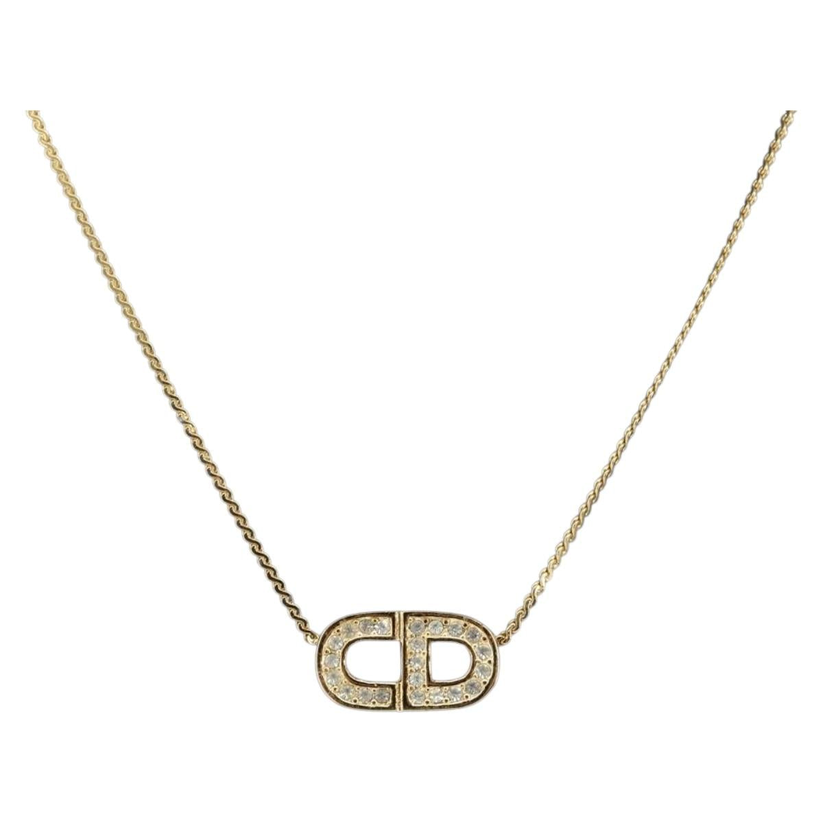 Christian Dior Necklace metal Gold Auth am9879