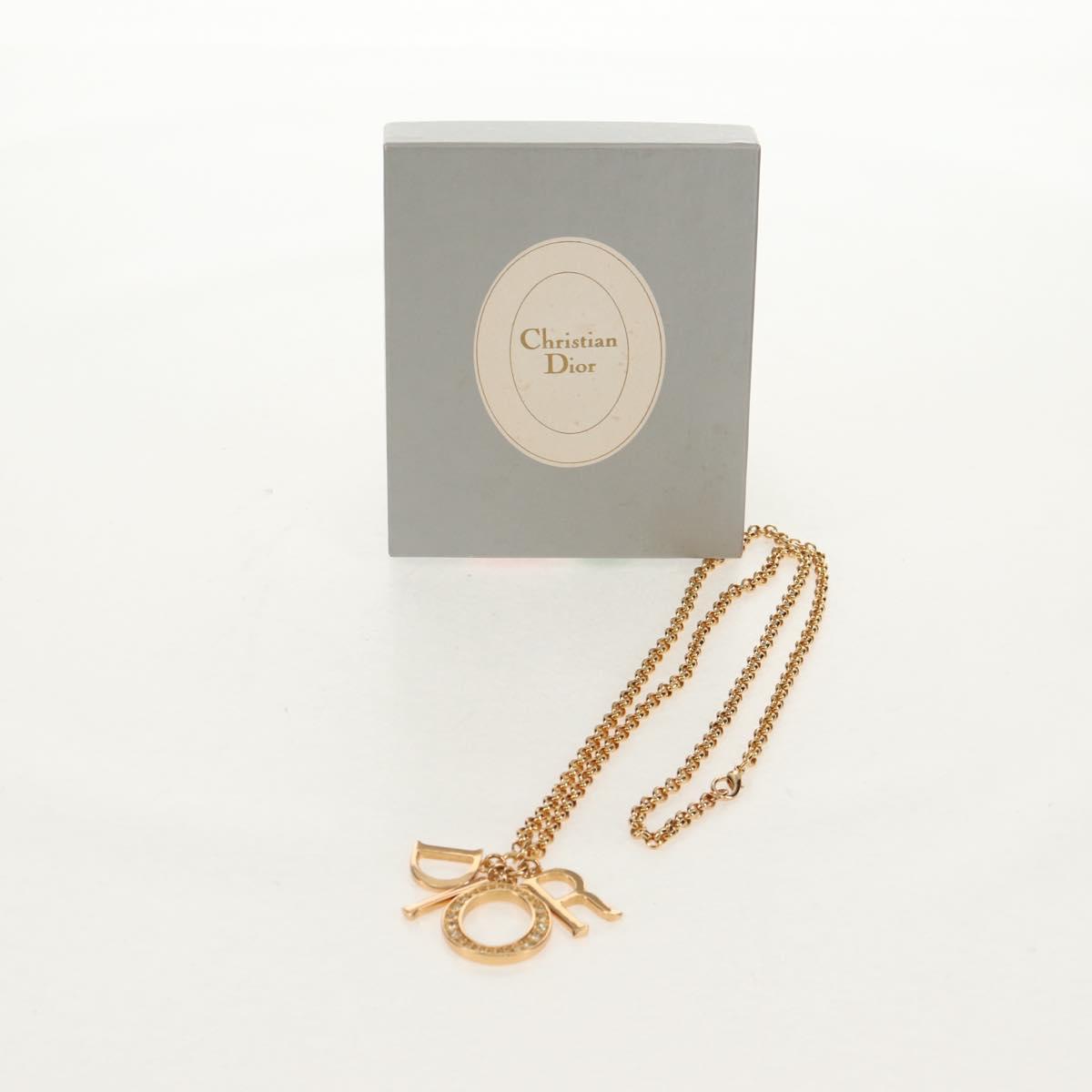 Christian Dior Necklace metal Gold Auth am9882V