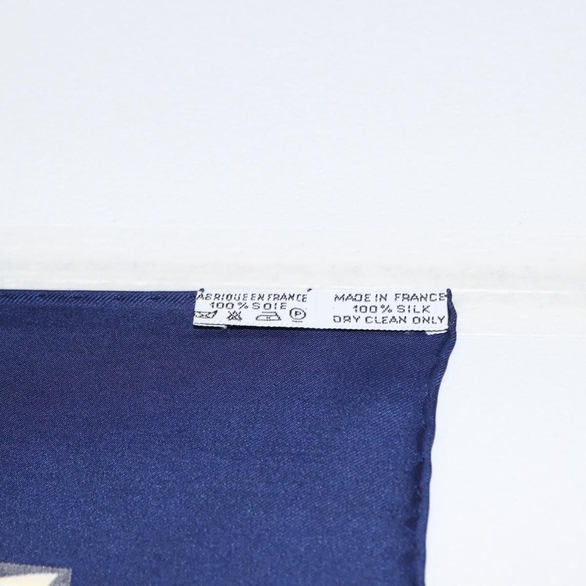 HERMES Carre 90 Scarf Silk ""BRAZIL"" Navy Auth am9883