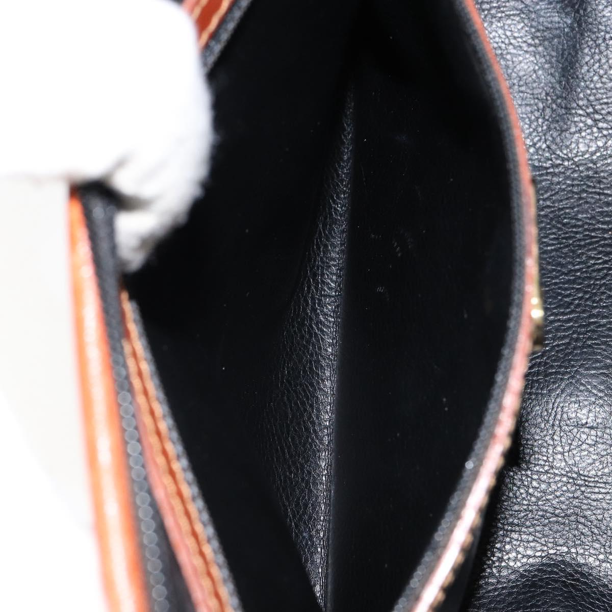 FENDI Pecan Canvas Mini Boston Bag PVC 2way Black Brown gold Auth am9884