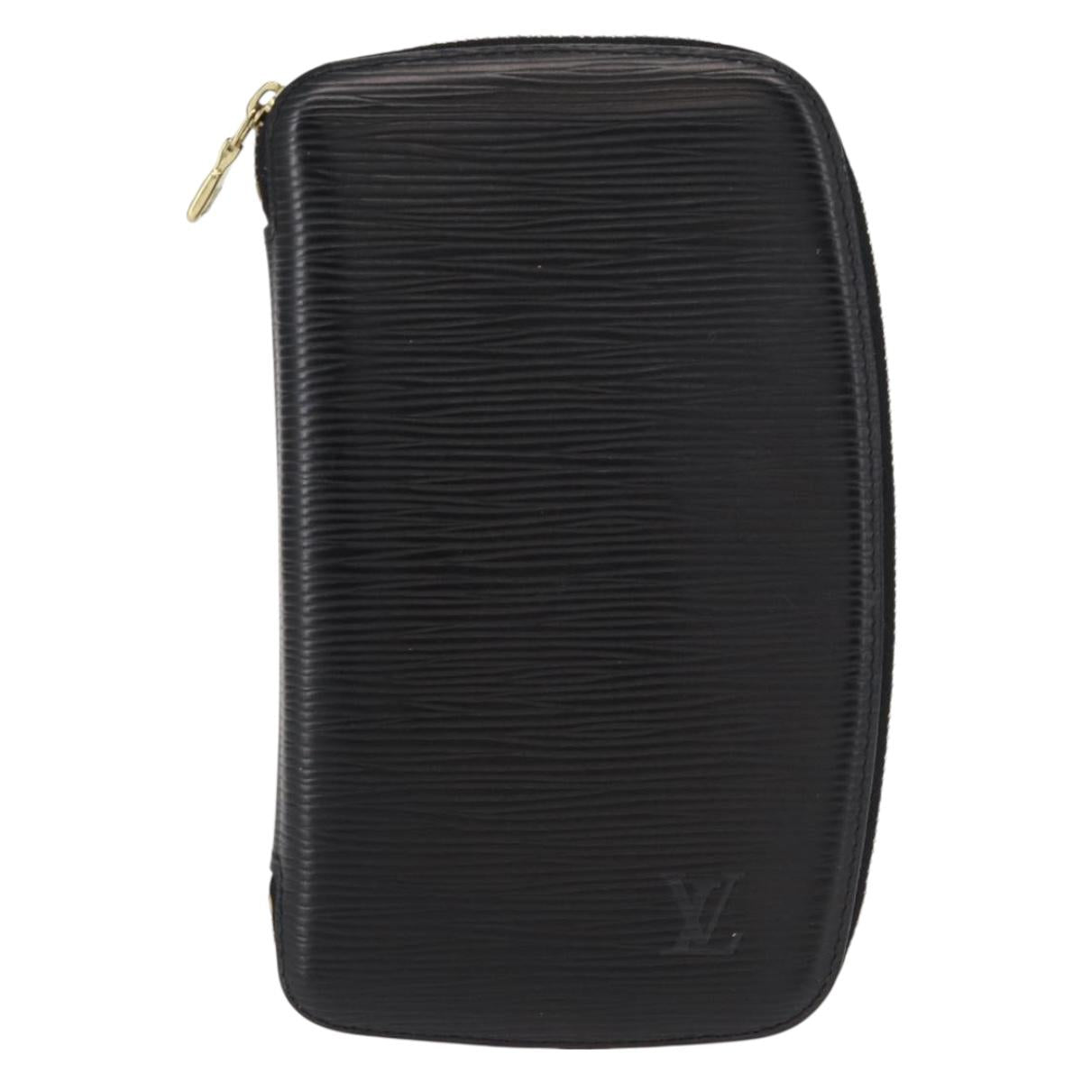 LOUIS VUITTON Epi Agenda Geod Travel Case Black M63872 LV Auth am9885