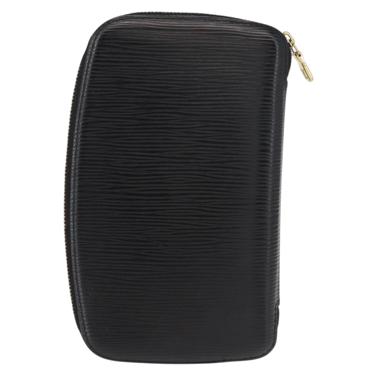 LOUIS VUITTON Epi Agenda Geod Travel Case Black M63872 LV Auth am9885