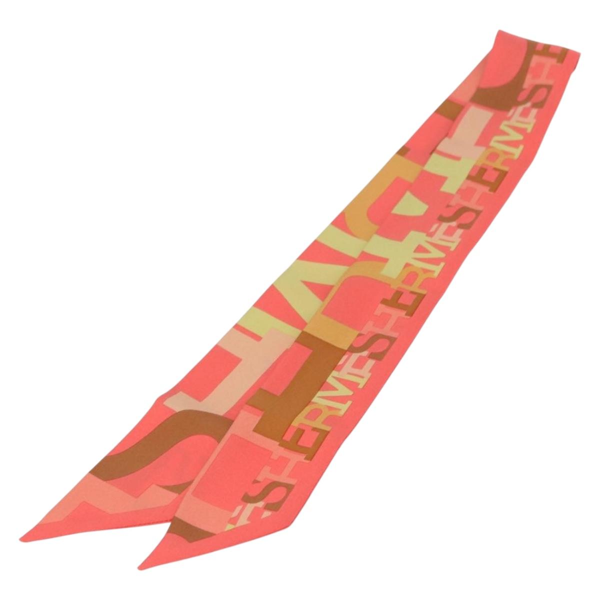 HERMES Twilly Scarf Silk Multicolor Auth am9886