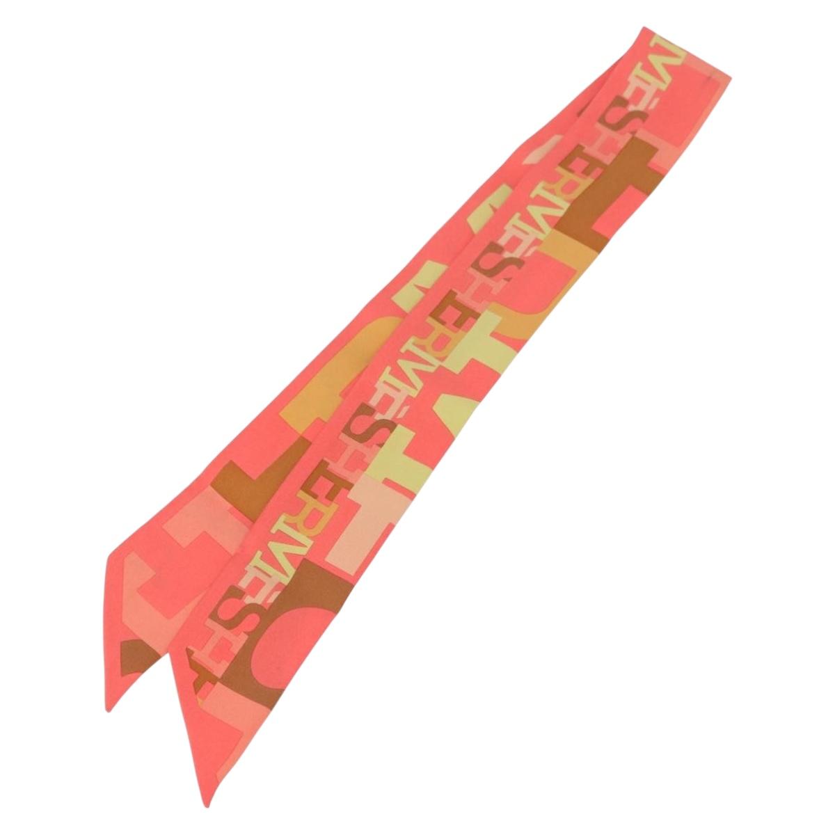 HERMES Twilly Scarf Silk Multicolor Auth am9886