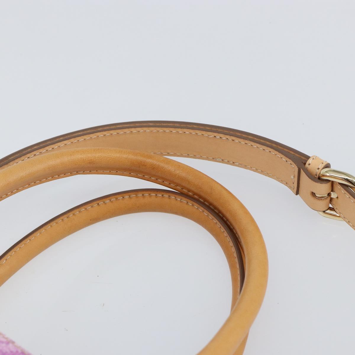 ETRO Paisley Hand Bag PVC Leather 2way Pink Gold Auth am9887