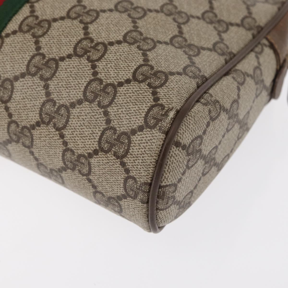 GUCCI GG Supreme Web Sherry Line Clutch Bag PVC Beige Gold 89 01 012 Auth am9888