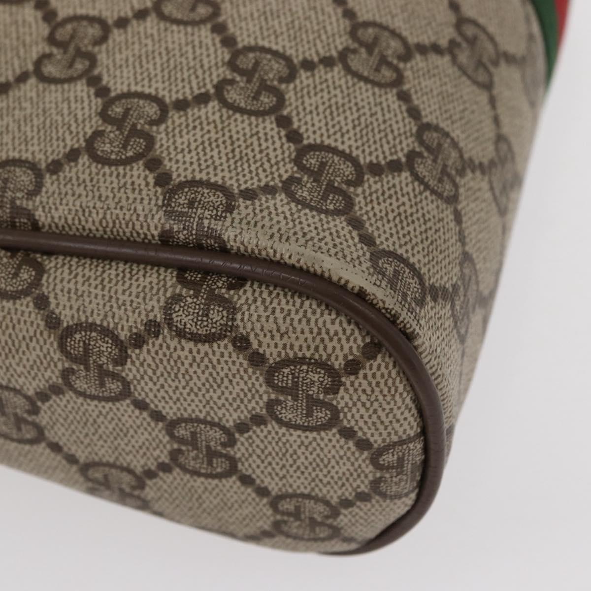 GUCCI GG Supreme Web Sherry Line Clutch Bag PVC Beige Gold 89 01 012 Auth am9888