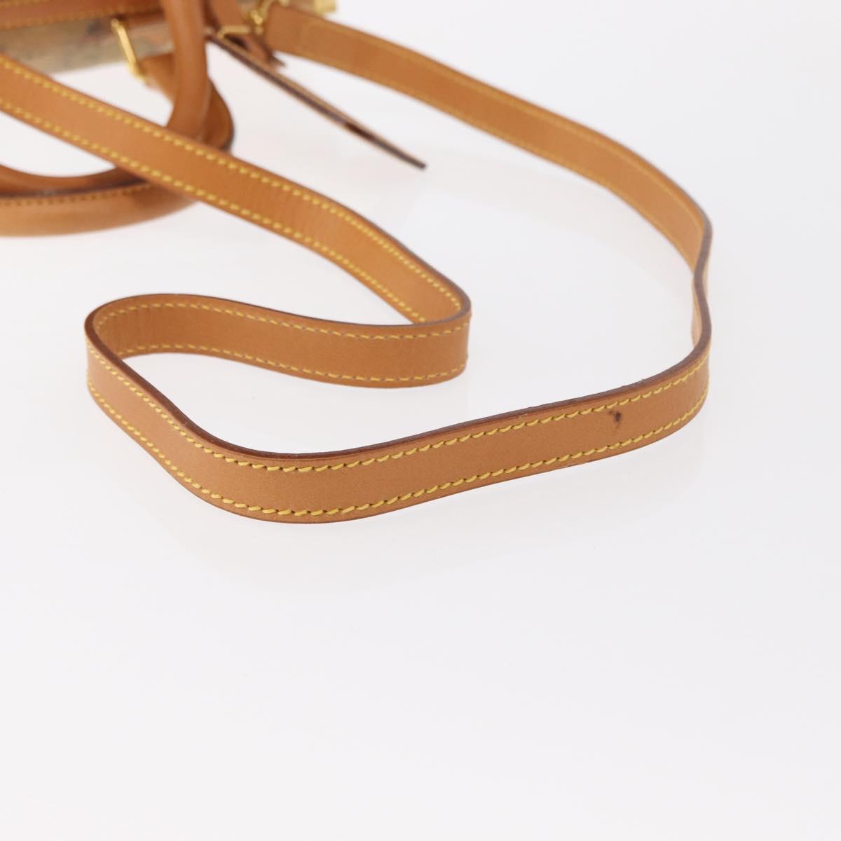 PRIMA CLASSE Mini Boston Bag 2way Beige Gold Auth am9889