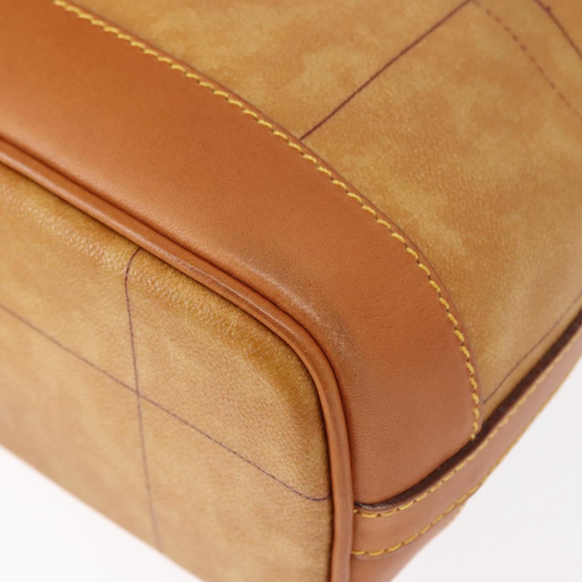 PRIMA CLASSE purse Shoulder Bag Leather PVC Beige Gold Auth am9890