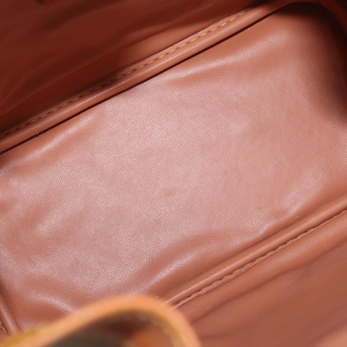 PRIMA CLASSE purse Shoulder Bag Leather PVC Beige Gold Auth am9890