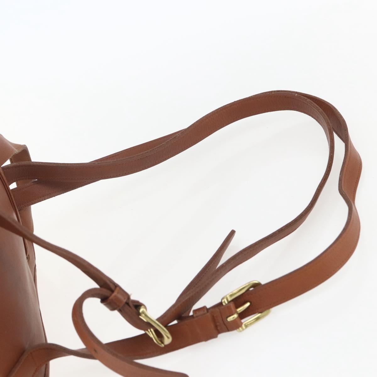 Coach Backpack Leather Brown Gold Auth am9891