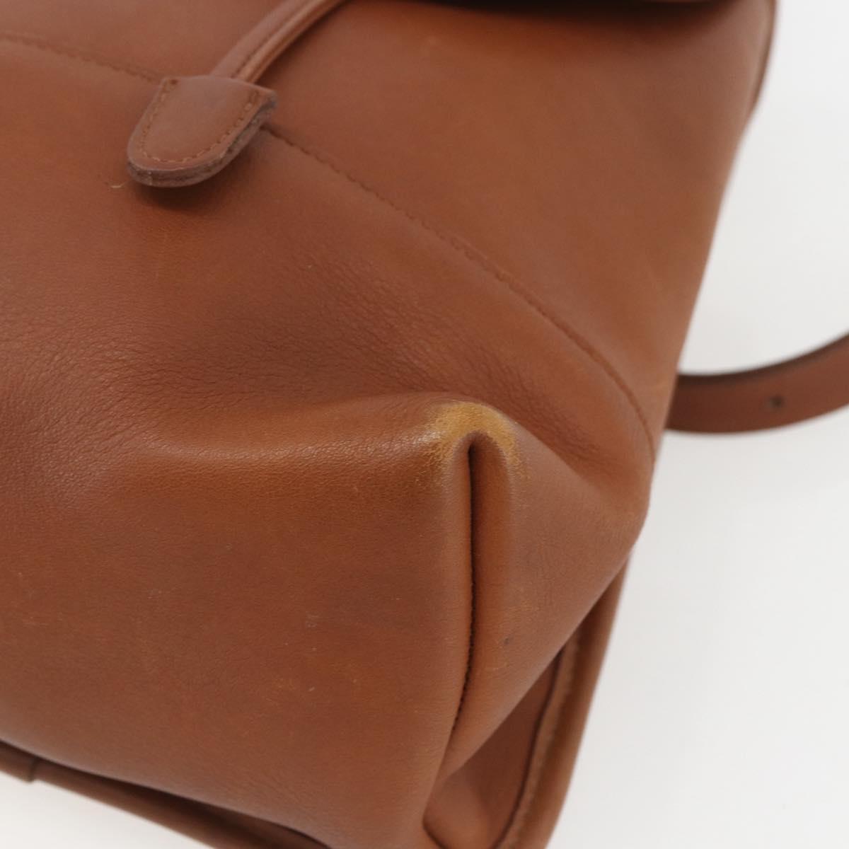 Coach Backpack Leather Brown Gold Auth am9891